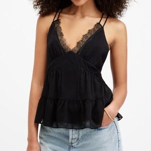 All Saints Rowen Lace Trim Cami Top